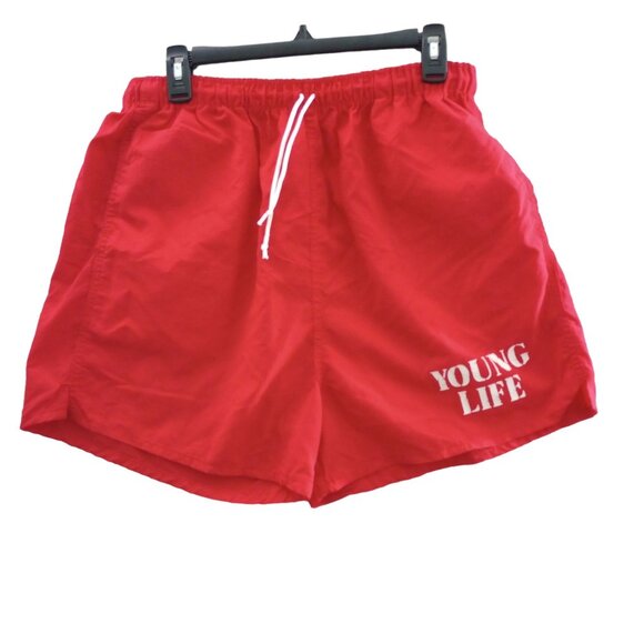 Vintage Shorts Swim Trunks Lifeguard Style Young Life 70's 80's XL Velva Sheen - Picture 1 of 4
